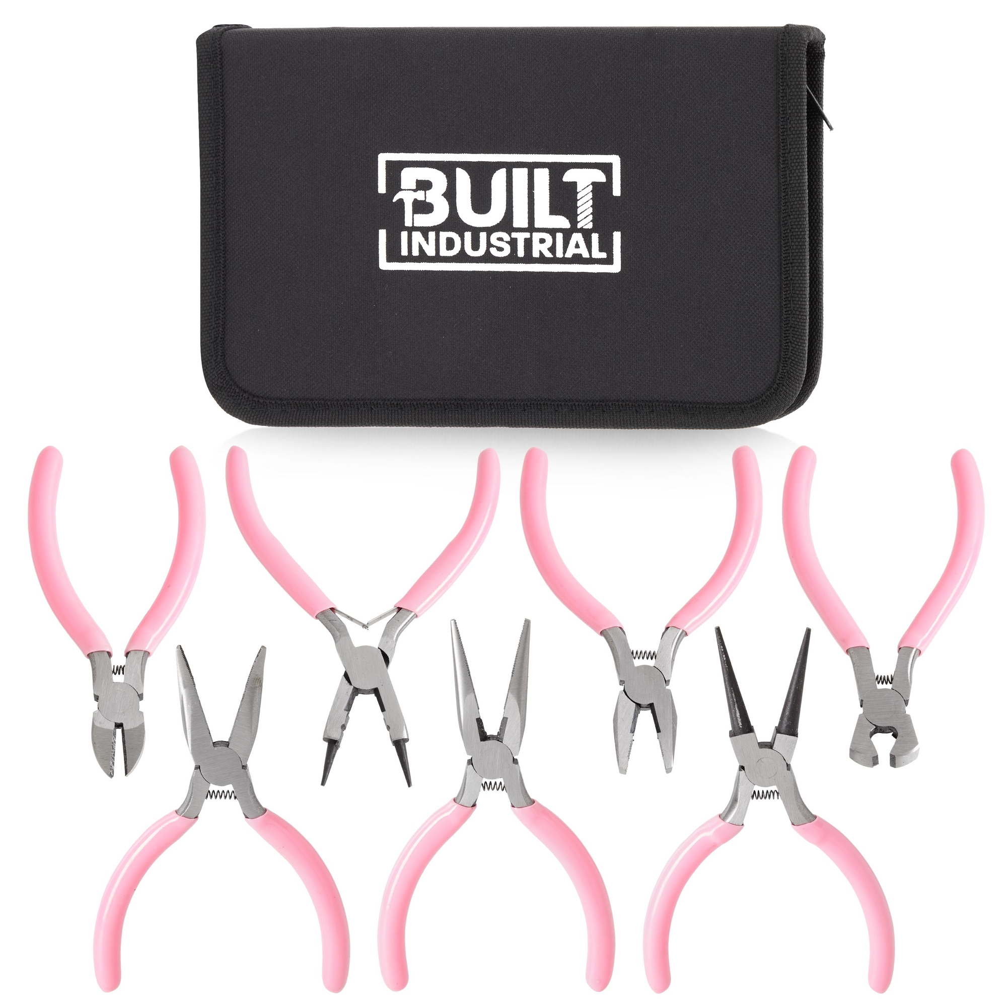 7 Piece Jewelry Making Pliers Set with Lineman, End Cutting, Diagonal  Cutter, Needle, Long, Bent and Round Nose Wire Cutters for Wire Wrapping Kit  (5 In)
